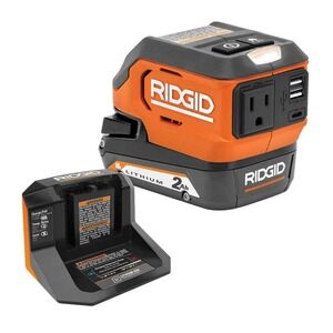 NWT RIDGID 18V Cordless 175W Power Inverter Kit w/ 2.0Ah Battery & Charger